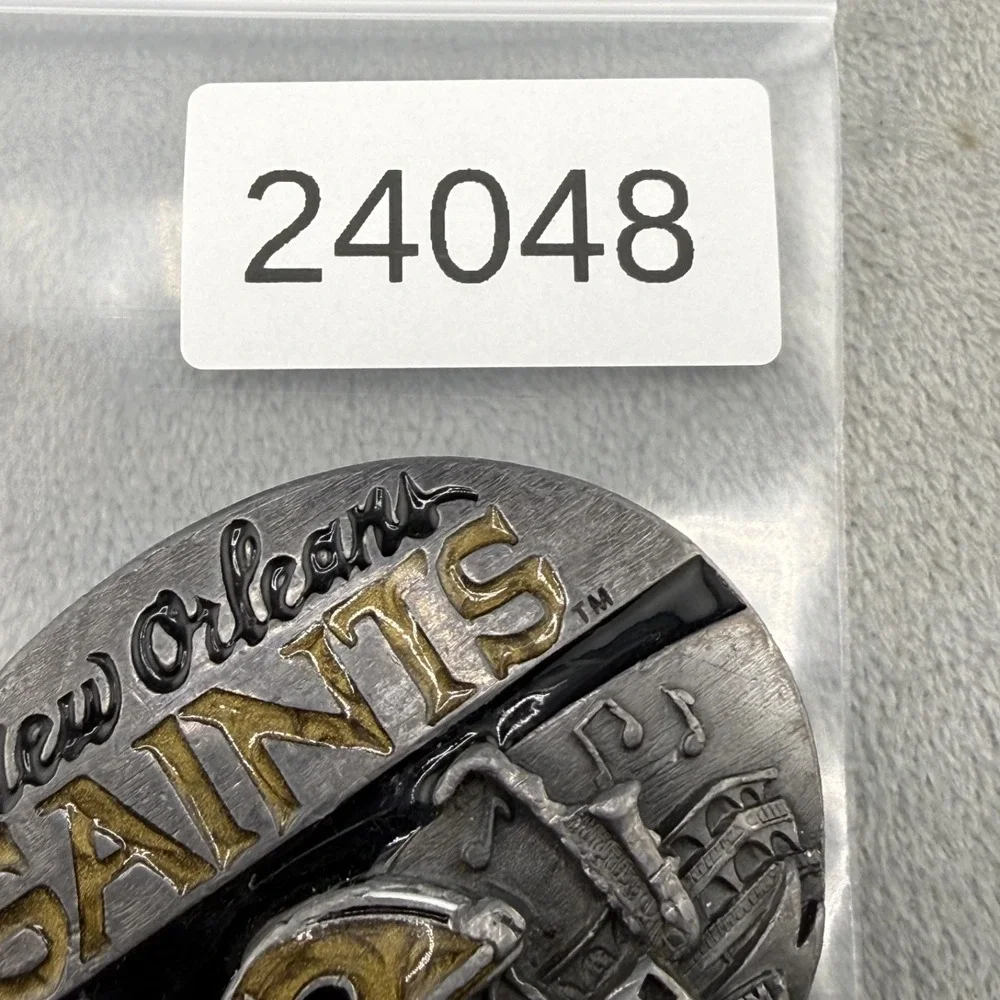 Vintage New Orleans Saints Belt Buckle Siskiyou  Silver‎ Tone Enamel